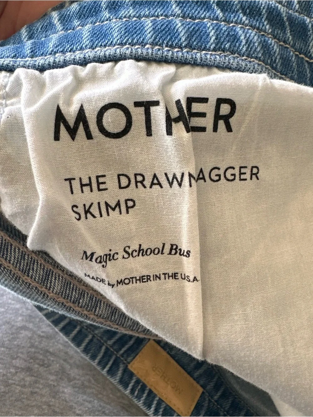 MOTHER Light Blue Straight-Leg Denim Jeans with Drawstring